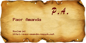 Paor Amanda névjegykártya